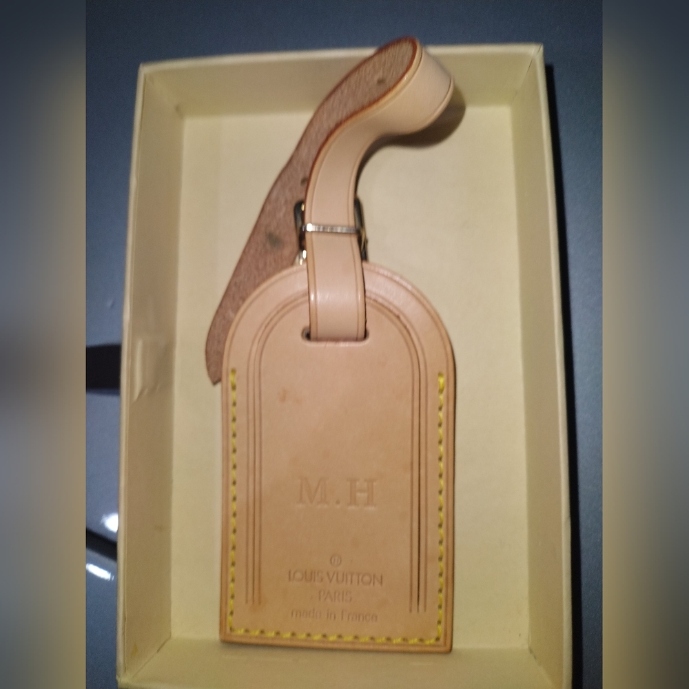 Louis Vuitton Vachetta Leather Luggage Tag and Poignet Bag Charm